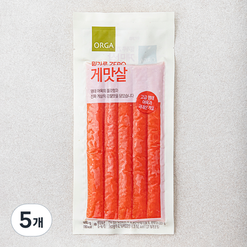 올가홀푸드 밀가루 ZERO 게맛살, 180g, 5개