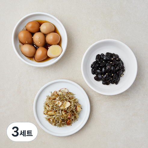 모두의집밥 안매운반찬 2 메추리알장조림 120g + 아몬드멸치 70g + 콩자반 100g 세트, 3세트