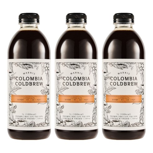 마르니스 콜롬비아 콜드브루 원액, 1L, 1개입, 3개