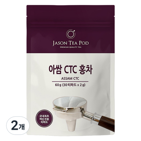 제이슨티 티파드 아쌈 CTC 홍차, 2g, 2개, 30개입