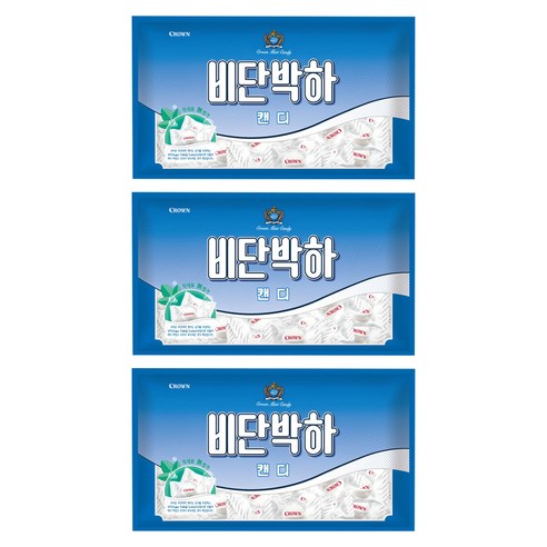 크라운 비단 박하 캔디, 740g, 3개