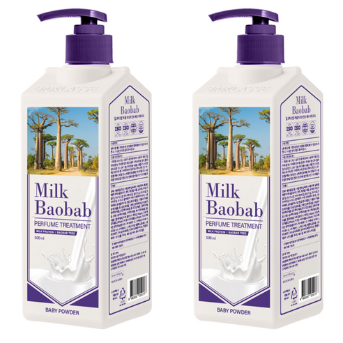 밀크바오밥 퍼퓸 헤어트리트먼트 베이비파우더향, 500ml, 2개