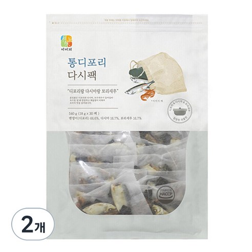 석하 해물맛 육수진한 통디포리다시팩, 540g, 2개