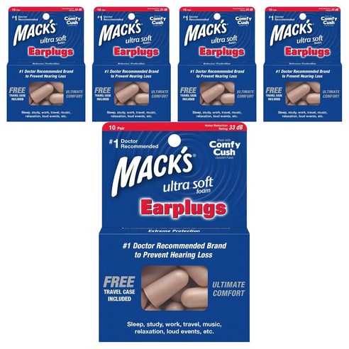 Macks 소프트폼 이어플러그, 5개, 10쌍