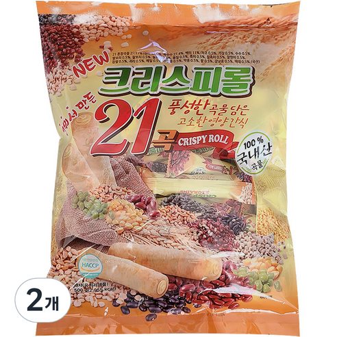 곡물로 만든 뉴 크리스피롤 21곡, 500g, 2개