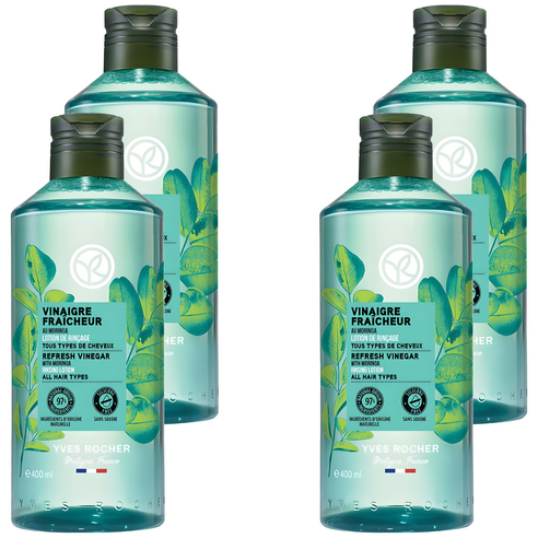 이브로쉐 리프레쉬 비니거 위드 모링가 린싱 로션 올 헤어 타입스 두피린스, 400ml, 4개