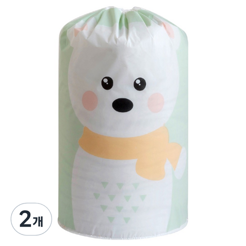 위드윈 PEVA 옷 의류 이불 보관주머니, 그린베어, 2개
