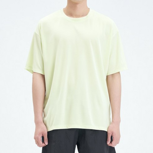 게인스보로 남성용 오버핏 UV 쿨 마이크로아이스 라운드 티셔츠