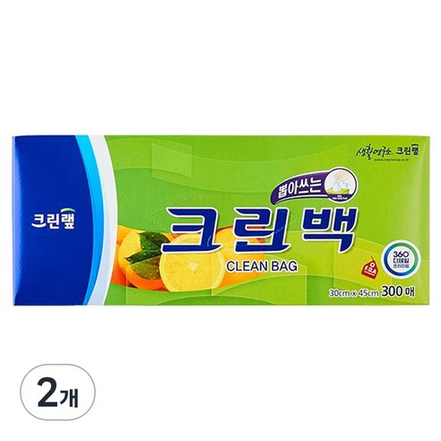 크린랲 뽑아쓰는 크린백 대 30 x 45 cm 300개입, 대(L), 2개