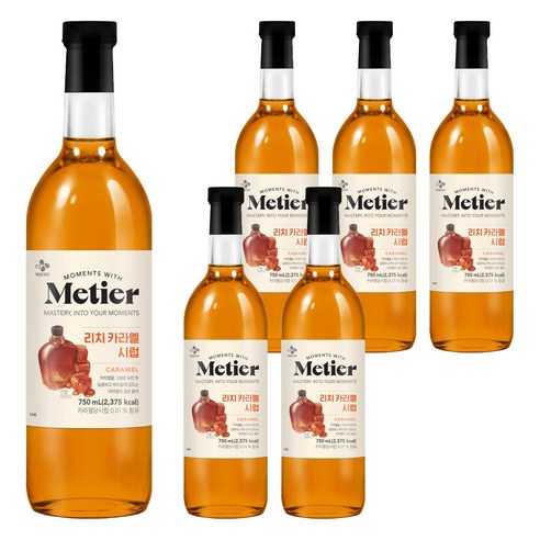 메티에 리치카라멜향시럽, 6개, 750ml