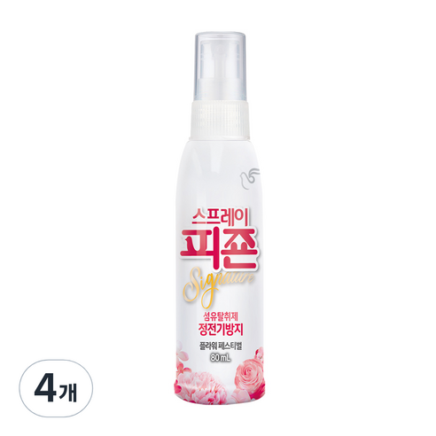 피죤 리치퍼퓸 스프레이 섬유탈취제 섬유 탈취제 본품, 80ml, 4개, 플라워 페스티벌향