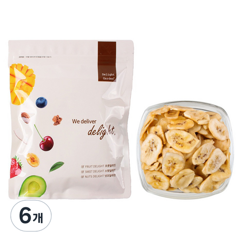 딜라잇가든 바나나 칩, 6개, 400g