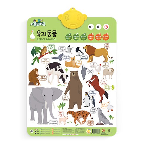 요미몬 사운드차트 육지동물 학습벽보 + 포스터 + 브로마이드, 요미차트