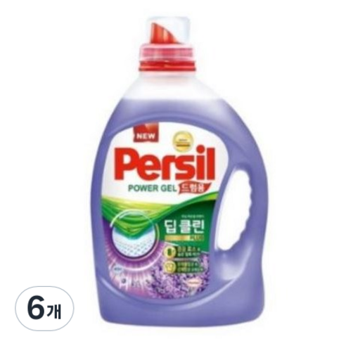 퍼실 딥클린 라벤더 액상세제 드럼용 본품, 3L, 6개