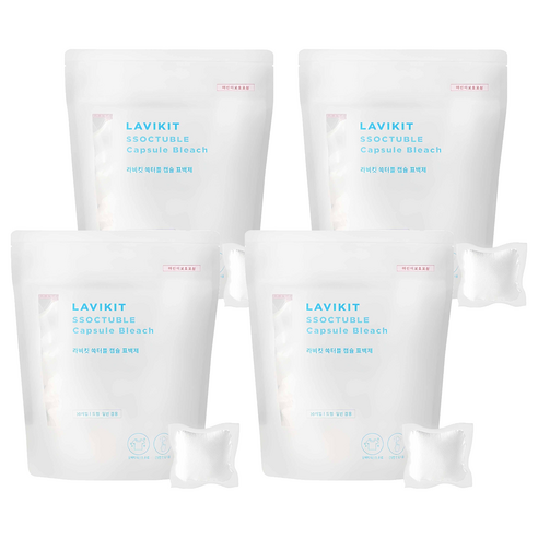 라비킷 쏙터블 캡슐형 표백제 30p, 390g, 4개