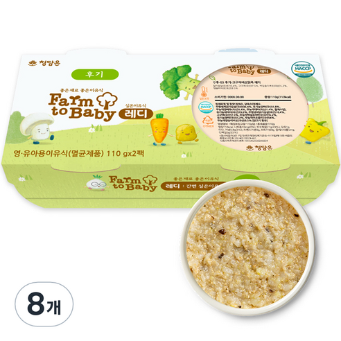 팜투베이비 레디 실온이유식 후기, 고구마버섯닭죽, 110g, 8개
