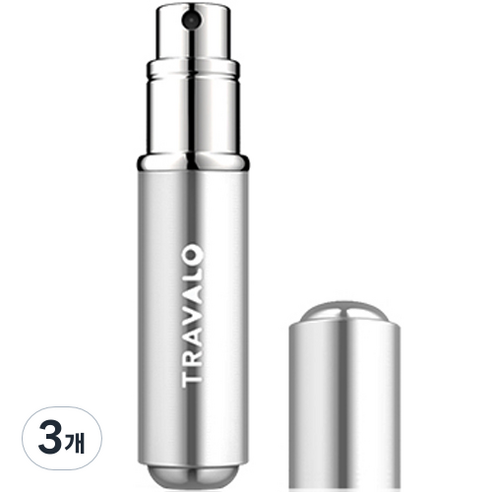 트라발로 로마 펌핑식 충전 휴대용 향수공병 5ml, 실버, 3개