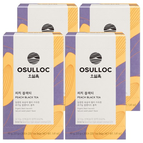 오설록 피치 블랙티 티백, 2g, 4개, 20개입