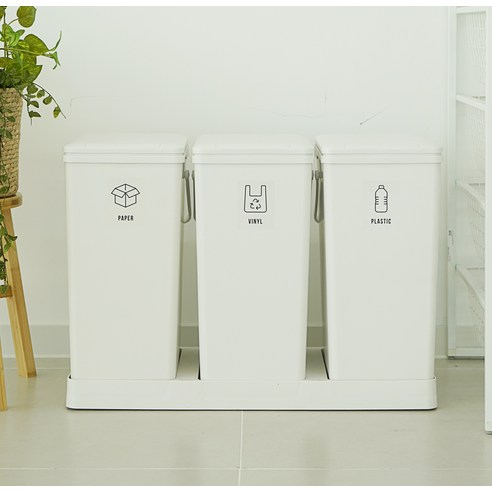 코멧 국내생산 원터치 3칸 분리수거함 20L: 스마트한 분리수거의 시작 분리수거통