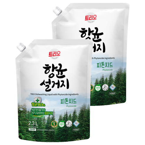 트리오 항균설거지 리필, 2.3L, 2개