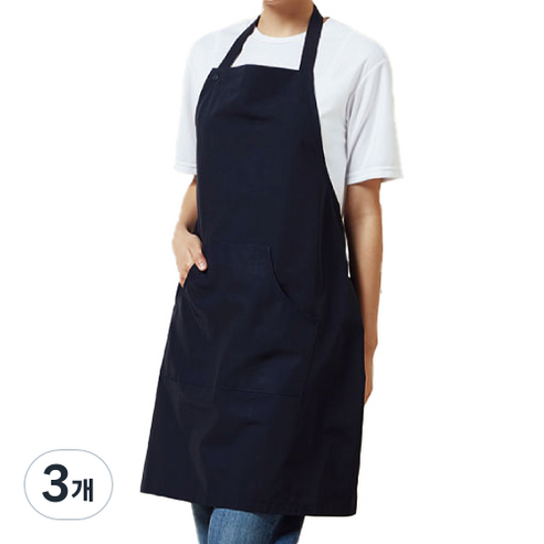 비더셰프 유니스토어 목걸이형 베이직 방수 앞치마, 네이비(A-840-2), 3개