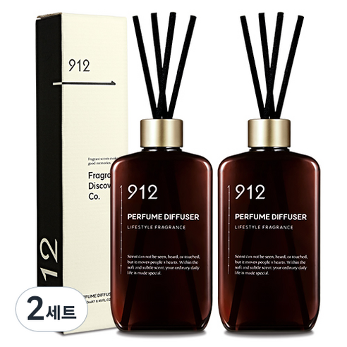 912 퍼퓸 디퓨저 힐 우드 2p + 리드스틱 8p, 250ml, 2세트