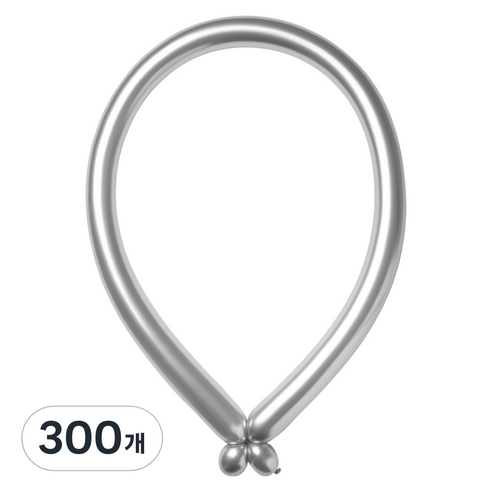 조이벌룬 260 풍선, 메탈릭 플래티늄 실버, 300개