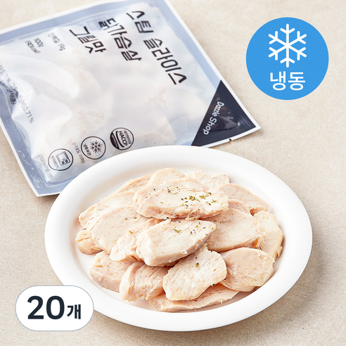 다즐샵 스팀 슬라이스 닭가슴살 그릴맛 (냉동), 100g, 20개