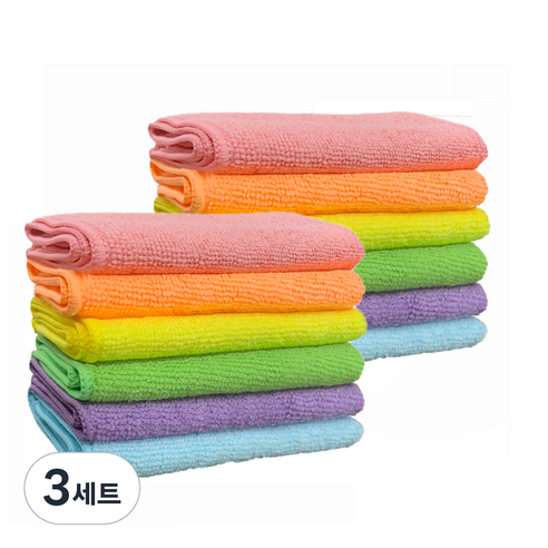 코멧 키친 컬러풀 극세사 행주 12개, 3세트