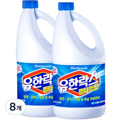 유한락스 멀티액션 레귤러, 1.8L, 8개