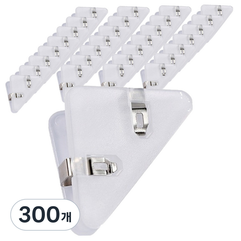 마켓감성 삼각 핸드북 클립 투명 흰색, 300개, 1개입
