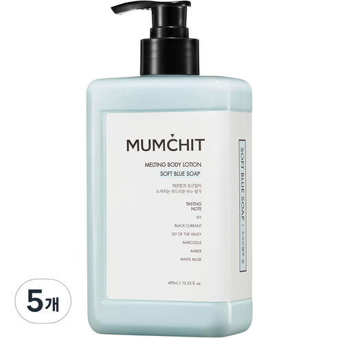 멈칫 멜팅 바디로션 소프트블루 솝향, 400ml, 5개