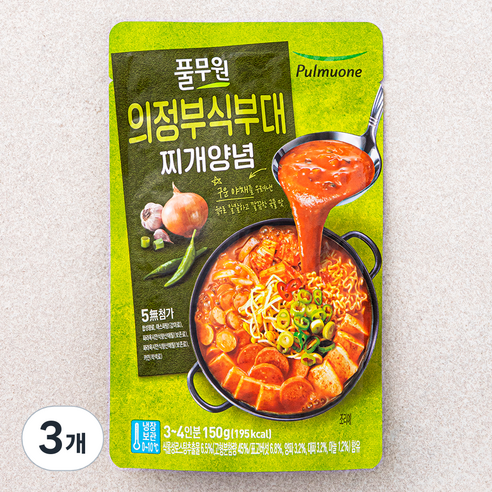 풀무원 의정부식부대 찌개양념, 150g, 3개