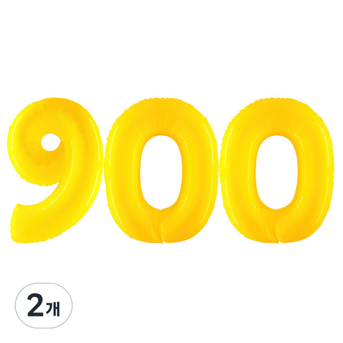 그라보벌룬 은박풍선 대 숫자 900, 옐로우, 2개