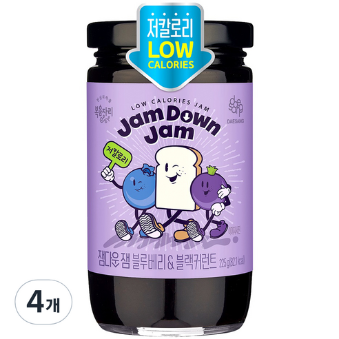 복음자리 잼다운 잼 블루베리 & 블랙커런트, 4개, 225g