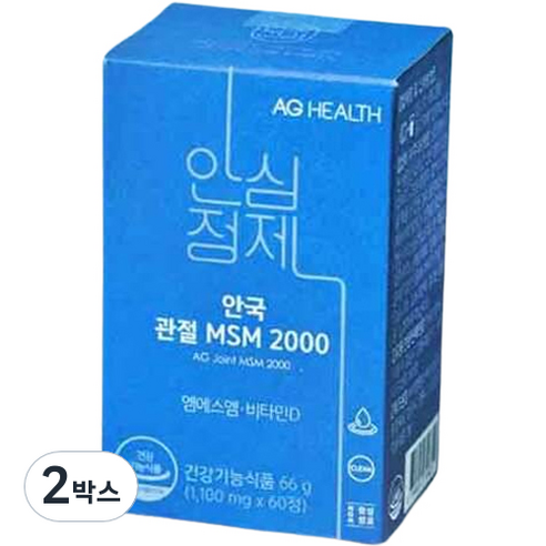 안국건강 안국 관절 MSM 2000 66g, 60정, 2박스
