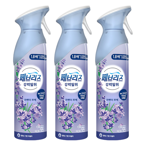 페브리즈 에어 탈취제 라벤더 부케 본품, 165g, 3개