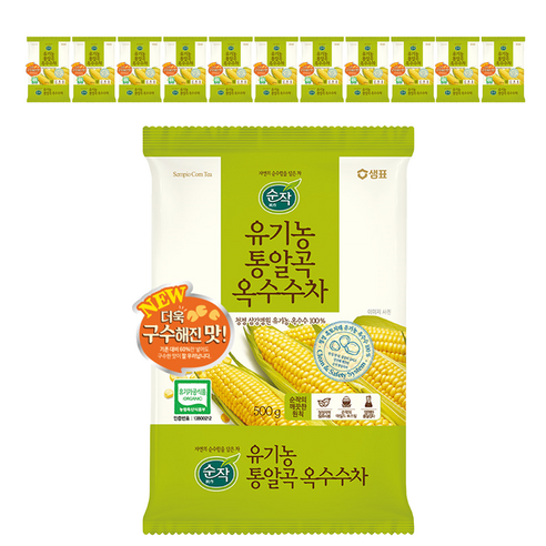 순작 유기농 통알곡 옥수수차, 12개, 500g
