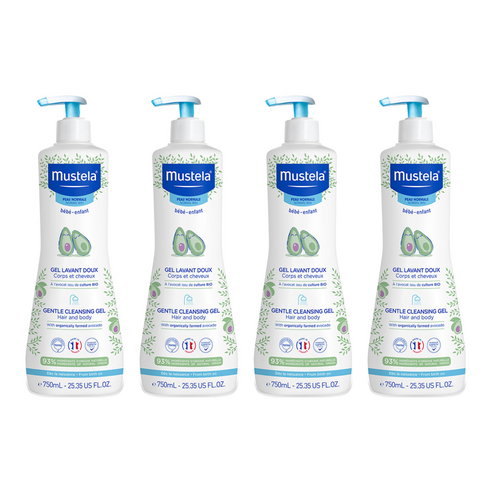 무스텔라 젠틀 클렌징 젤 샴푸 앤 바디워시, 750ml, 4개