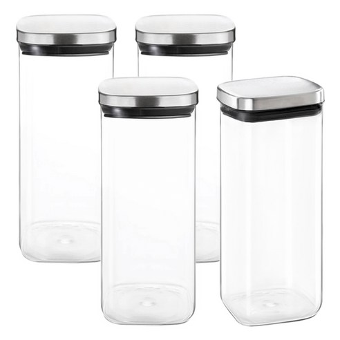 차이나다 스테인리스 사각 밀폐용기 500ml, 4개, 단품