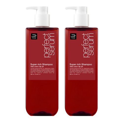미쟝센 퍼펙트 슈퍼리치 세럼 극손상케어 샴푸 플로럴 머스크향, 680ml, 2개