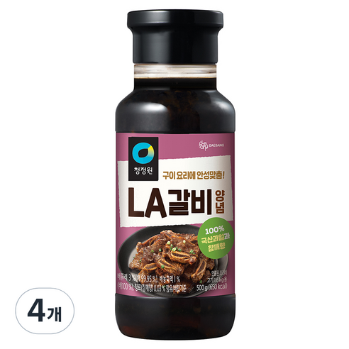 청정원 LA갈비양념, 500g, 4개