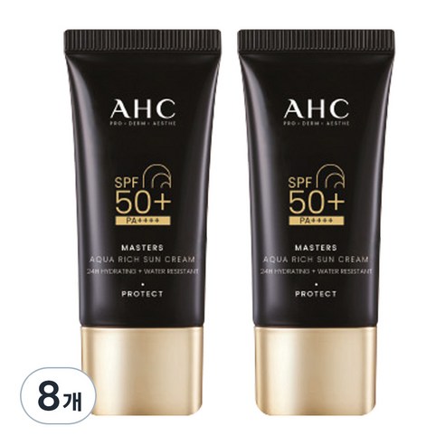 AHC 마스터즈 아쿠아 리치 선크림 SPF50+ PA++++, 30ml, 8개