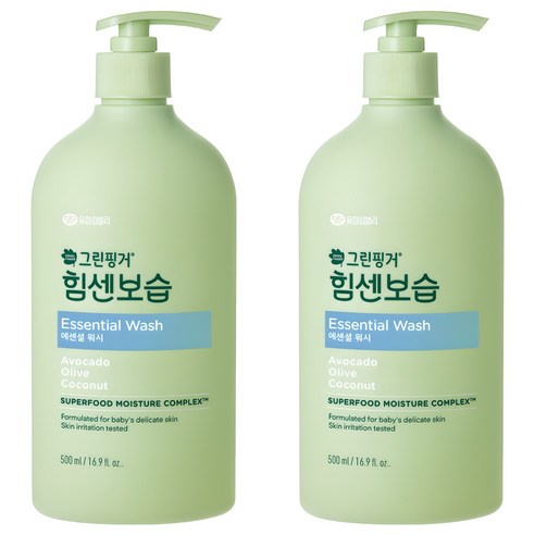 그린핑거 힘센보습 에센셜 바디워시, 500ml, 2개