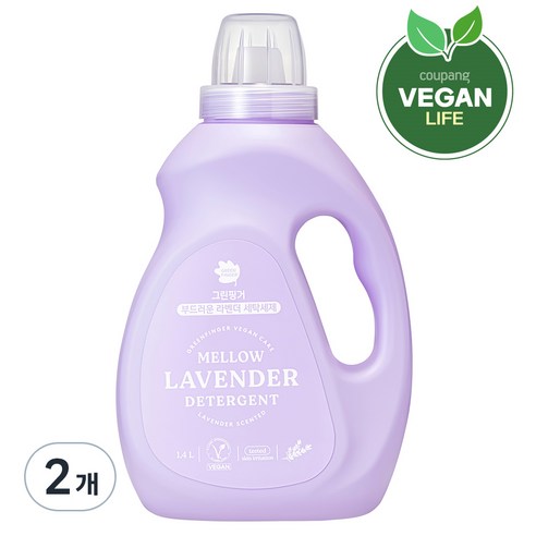 그린핑거 부드러운 라벤더 세탁세제, 1.4L, 2개
