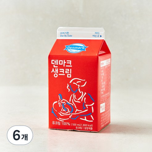 덴마크 생크림, 500ml, 6개