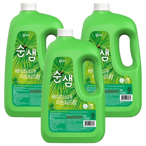 순샘 베이킹소다 피톤치드향 주방세제, 3L, 3개