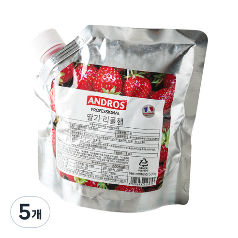 앤드로스 딸기 리플잼, 5개, 500g