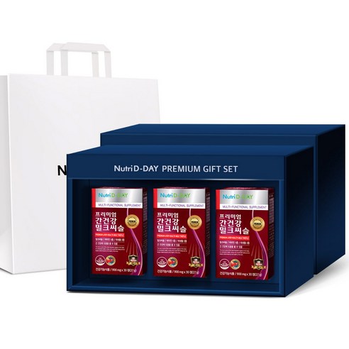 뉴트리디데이 프리미엄 간건강 밀크씨슬 선물세트 3개입 + 쇼핑백, 90정, 1세트