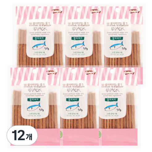 굿데이 네츄럴 스낵 고양이 간식, 참치져키, 50g, 12개
